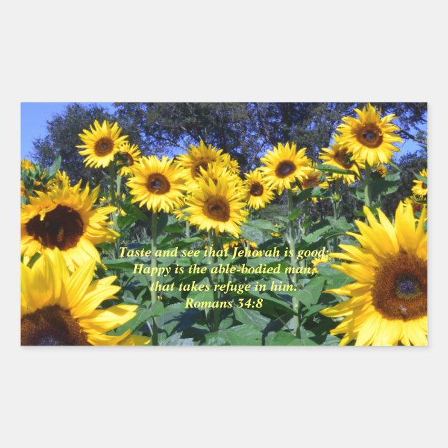 Jehovah, God, is Good Romans 34:8 Rectangular Sticker (Front)