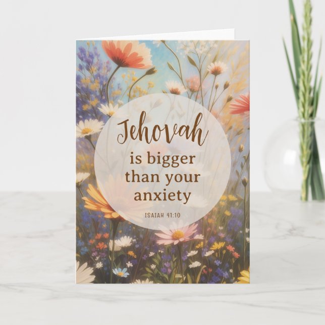 Jehovah is bigger than your anxiety | JW Card (Front)