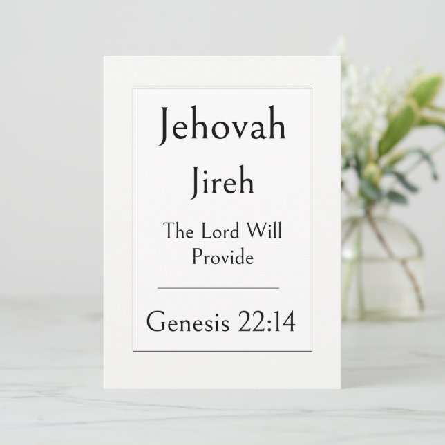 Jehovah Jireh, Name Of God, Encouraging Scripture Invitation (Standing Front)