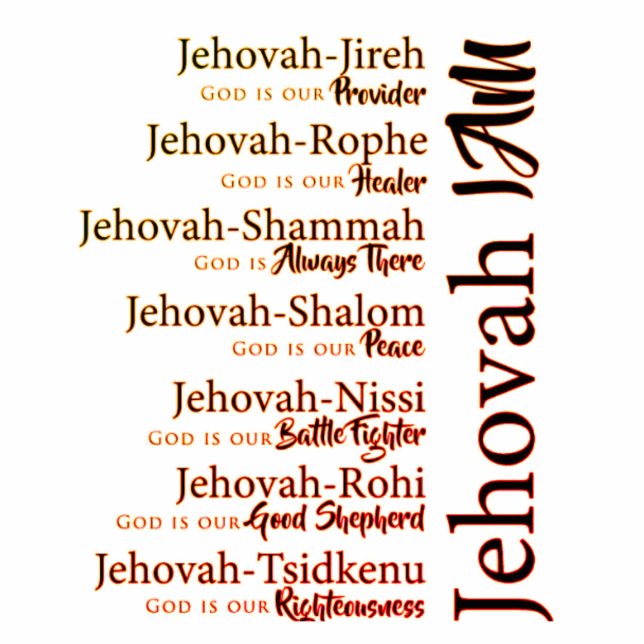 Jehovah names gold cutout Magnet Photo Sculpture Magnet (Front)