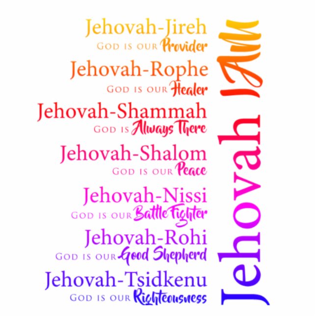 Jehovah names rainbow cutout Magnet Photo Sculpture Magnet (Front)
