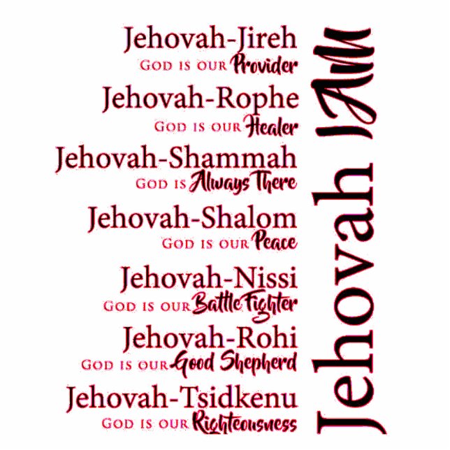Jehovah names red cutout Magnet Photo Sculpture Magnet (Front)