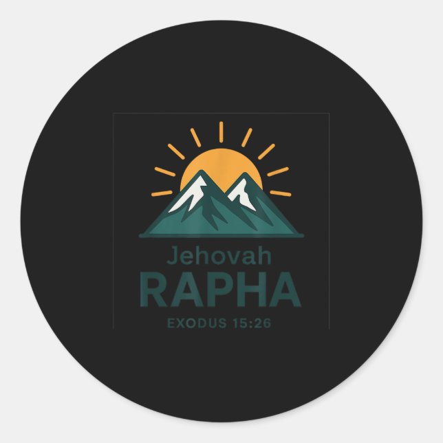 Jehovah Rapha Christian Faith Mountain Bible Verse Classic Round Sticker (Front)