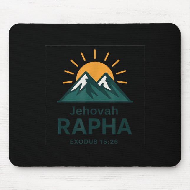Jehovah Rapha Christian Faith Mountain Bible Verse Mouse Mat (Front)