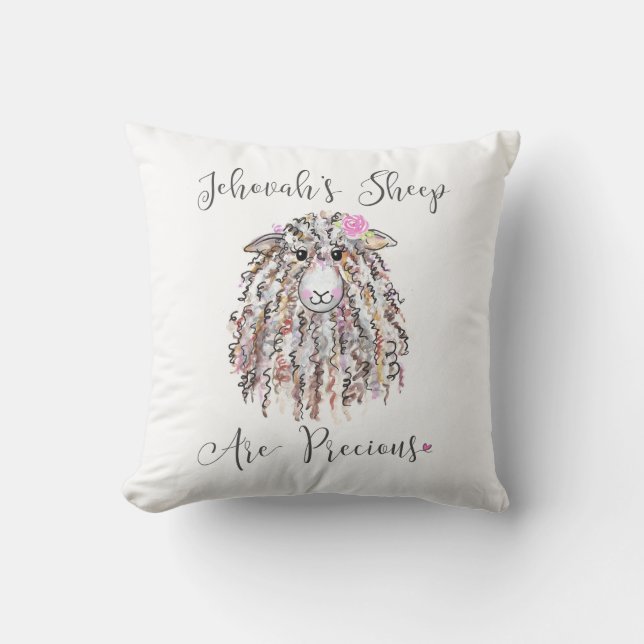 “Jehovah’s Sheep Are Precious”  Cushion (Front)
