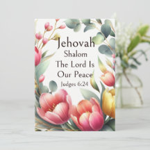 Jehovah Shalom, Pink Tulips Eucalyptus Whimsical