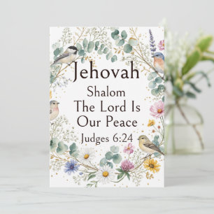 Jehovah Shalom, Wildflowers Birds Eucalyptus Art Invitation