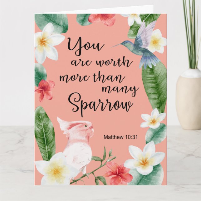 Jehovah Witness JW Encouragement Matthew 10:31  Card (Front)