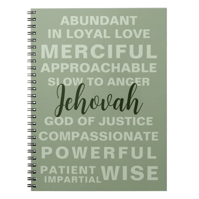 Jehovah's Qualities | JW  Notebook (Front)