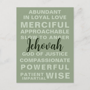 Jehovah's Qualities JW Postcard