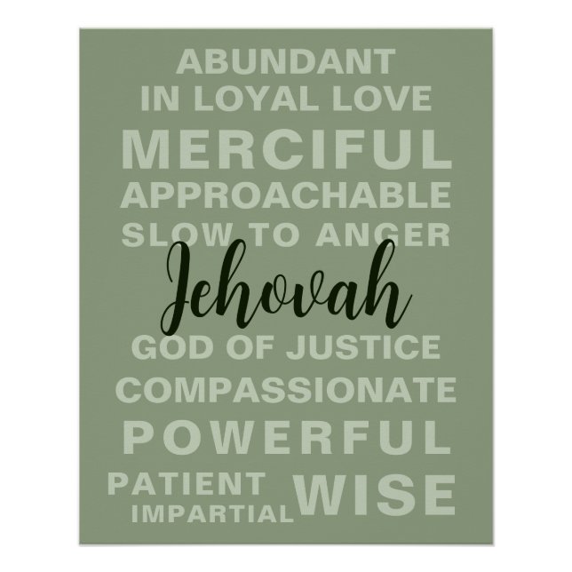 Jehovah's Qualities | JW Poster (Front)