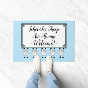"Jehovah's Sheep Are Always Welcome" Doormat