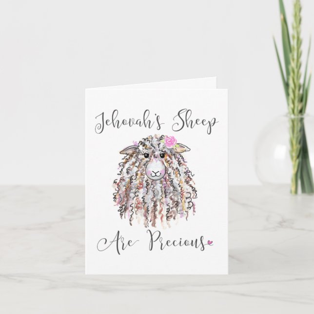 "Jehovah's Sheep Are Precious" Card (Front)