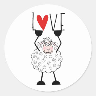“Jehovah's Sheep with Heart" Classic Round Sticker
