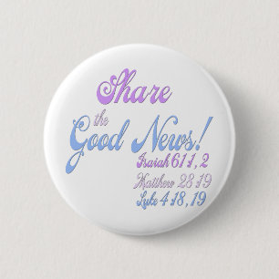 Jehovah's Witness Good News 6 Cm Round Badge