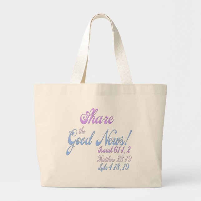 Jehovah's Witness Good News Large Tote Bag (Front)