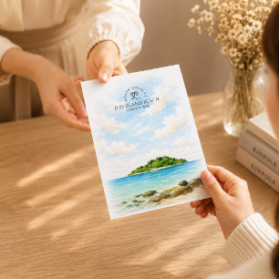 Jeju Island Beach – Korean Watercolor Travel Holiday Postcard