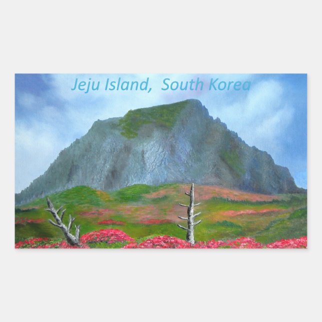 Jeju Island Korea (제주도) Rectangular Sticker (Front)