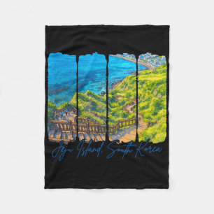 Jeju Island South Korea Traveling Trip Summer Vaca Fleece Blanket