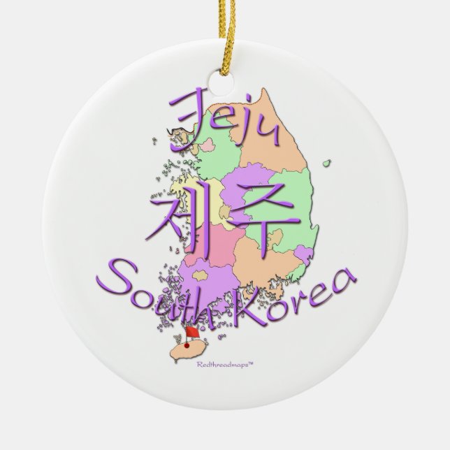 Jeju South Korea Ceramic Tree Decoration (Front)