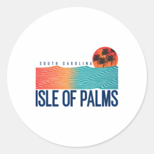 Jekyll Island Beach Georgia Men Surfing Women Classic Round Sticker