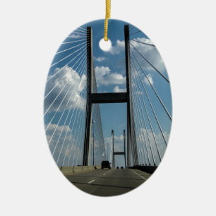 Jekyll Island Cable Bridge Ceramic Tree Decoration