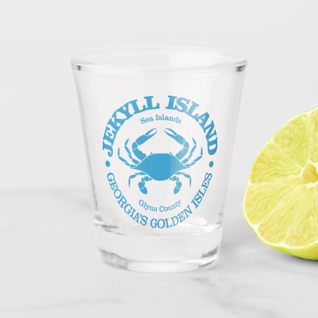 Jekyll Island (crab) Shot Glass (Front)