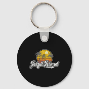 Jekyll Island Ga 70's Retro Fishing Boating Beach Key Ring