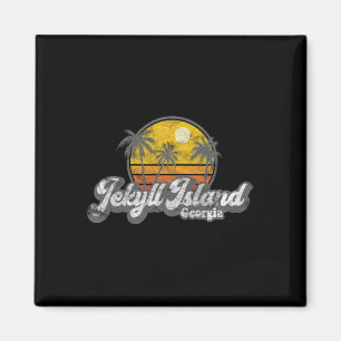 Jekyll Island Ga 70's Retro Fishing Boating Beach  Magnet