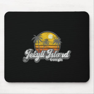 Jekyll Island Ga 70's Retro Fishing Boating Beach Mouse Mat