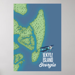 Jekyll Island Georgia USA map Poster