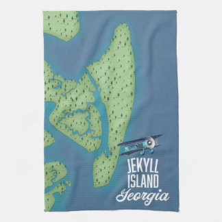 Jekyll Island Georgia USA map Tea Towel