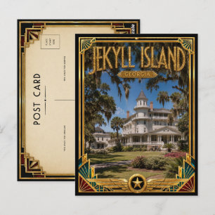 Jekyll Island Georgia Vintage Art Deco Golden Age Postcard