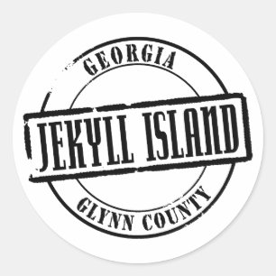 Jekyll Island Title Classic Round Sticker