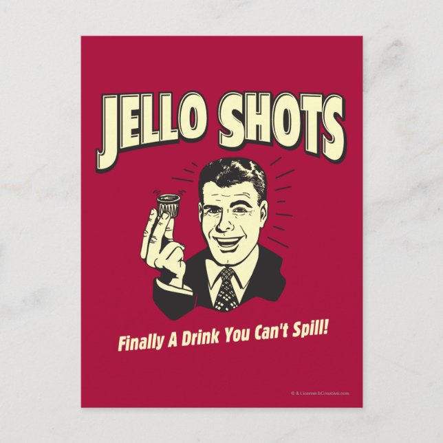 Jello Shots: Drink You Can't Spill Postcard (Front)