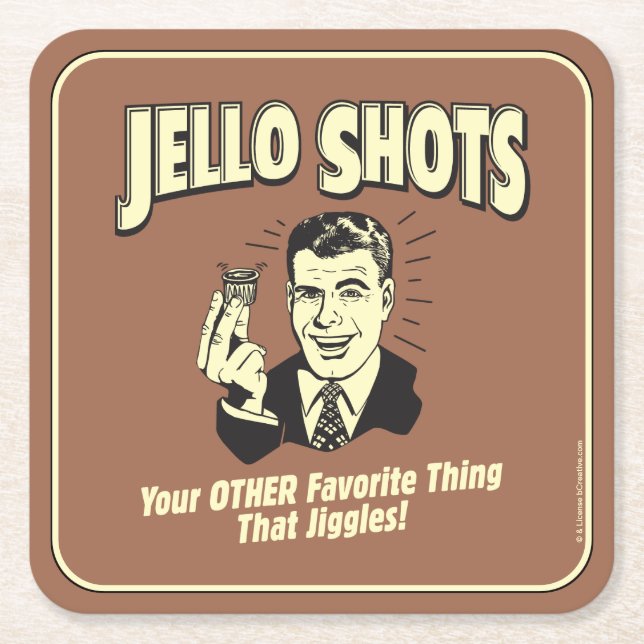 Jello Shots: Other Favourite Thing Square Paper Coaster (Front)
