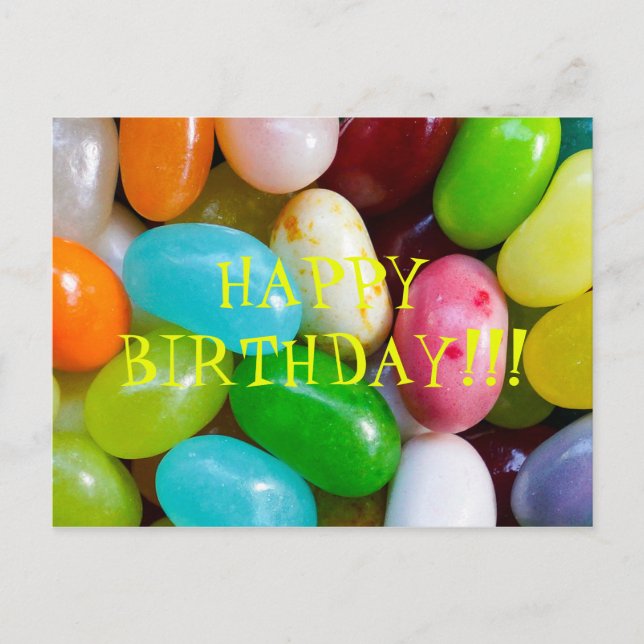 Jelly Bean Happy Birthday Postcard (Front)