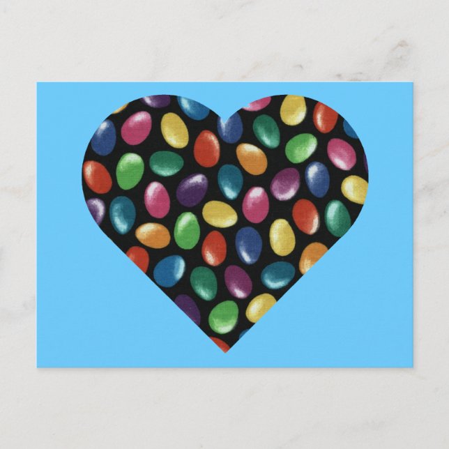 Jelly Bean Heart Postcard (Front)