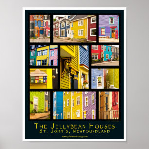 Jelly Bean Houses of St John's, NL, Canada Poster
