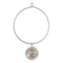 Jelly Bean Medical ID Bangle Bracelet and Charm