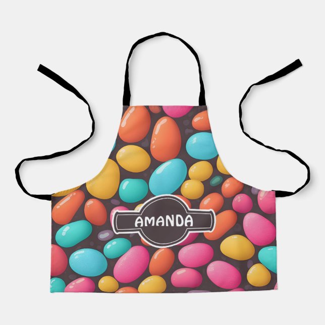 Jelly bean Mosaic Colourful Personalised Pattern Apron (Front)