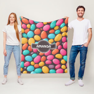 Jelly bean Mosaic Colourful Personalised Pattern Fleece Blanket