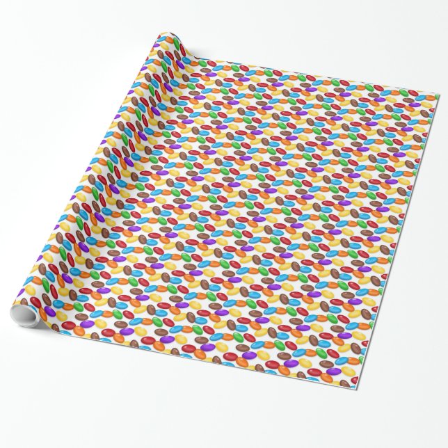 Jelly Bean Pattern Glossy Wrapping Paper (Unrolled)