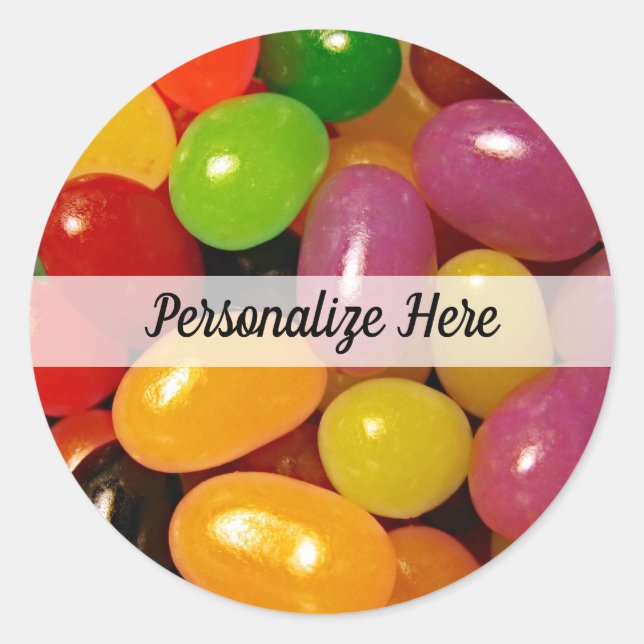 Jelly Beans and Easter Holidays Classic Round Sticker (Front)