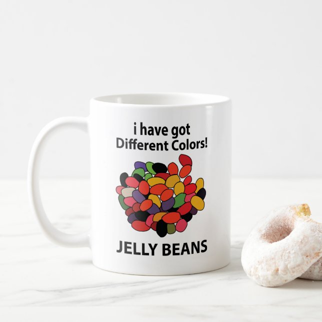 Jelly Beans Colourful Funny Jelly Beans Coffee Mug (With Donut)