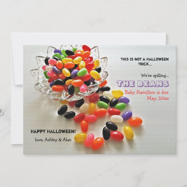 Jelly Beans Halloween Pregnancy Announcement (Front)