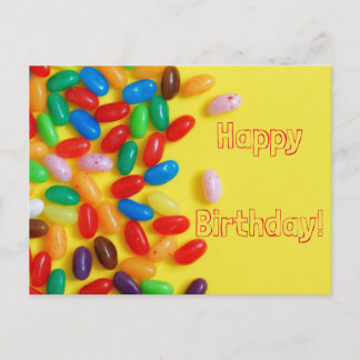 Jelly beans happy birthday postcard