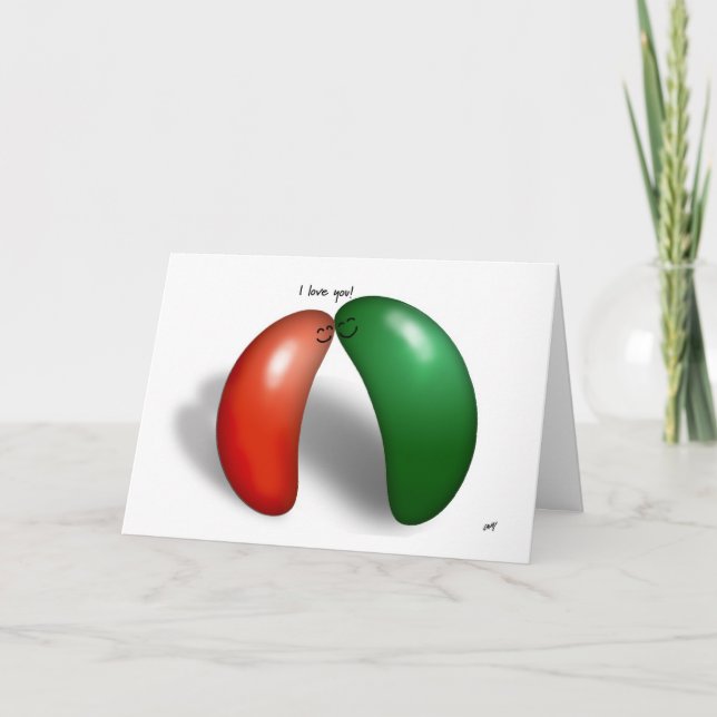 Jelly Beans. I love you! Cartoon card. Card (Front)