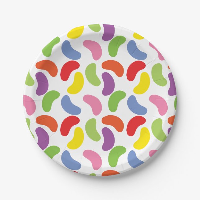 Jelly Beans Pattern Colourful Cute Paper Plate (Front)