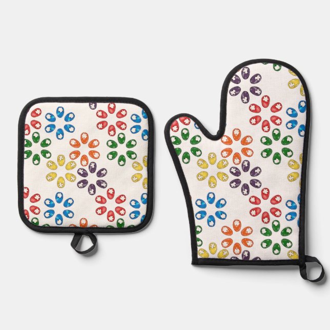 Jelly Deviled Eggs Oven Mitt & Pot Holder Set (Front)